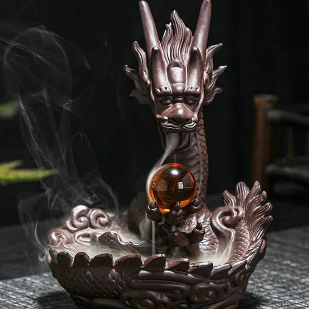 Dragon Holding Pearl Incense Burner | Fengshui Dec